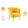 thumbnail image 4 of Meridian Furniture Jester Yellow Velvet Accent Chair with Gold Iron Legs, 4 of 5