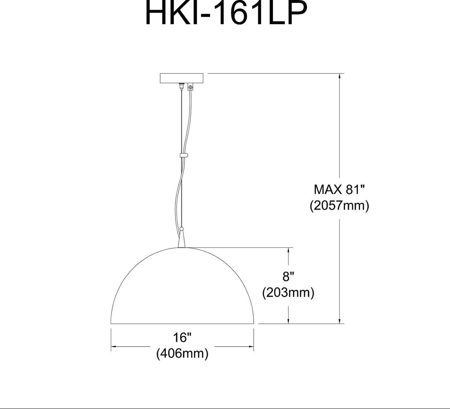 Suspension Dainolite HKI-161LP-BK noir mat