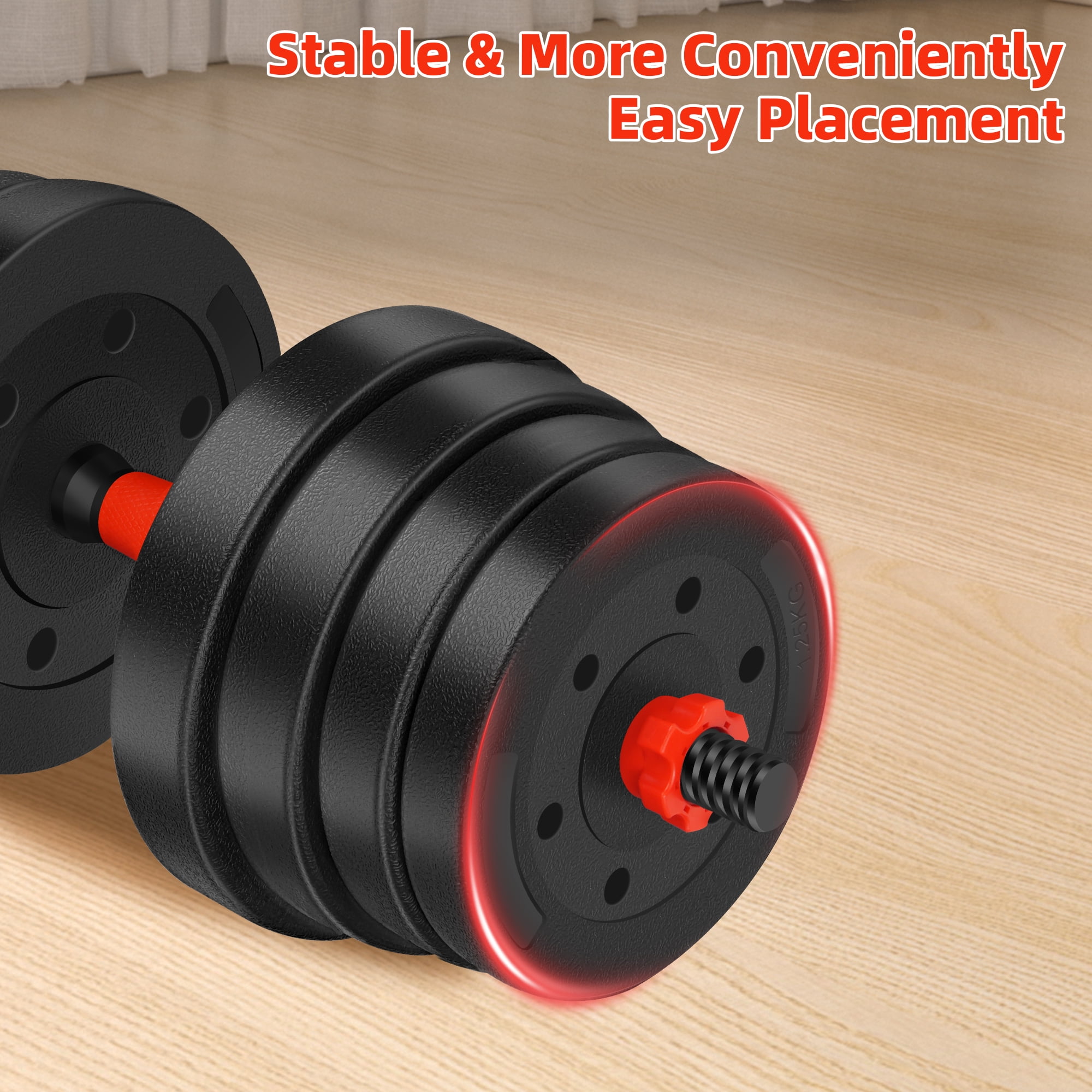 ARVAKOR Adjustable Dumbbell Set 66 lbs with Barbell Conversion