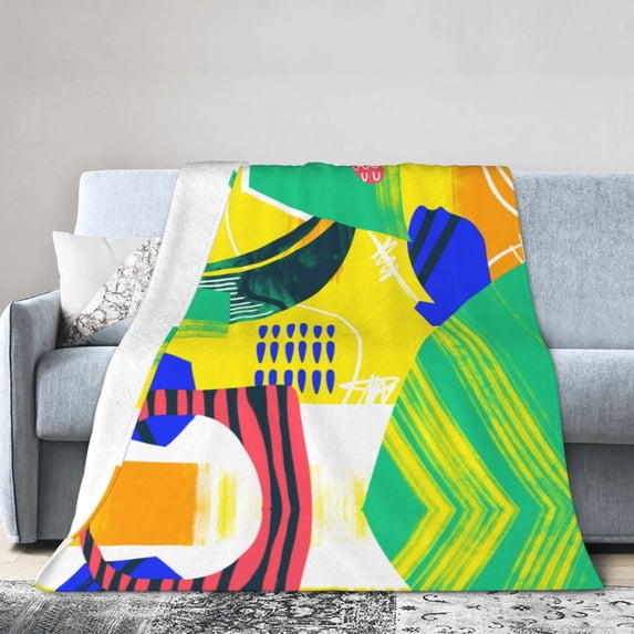 Throw Blanket Graffiti Abstract Texture For Couch-Ultra-Soft Micro Fleece Sofa Bed Camping Travel Blanket For Kid Baby Boys Girls Adults 50"X40"