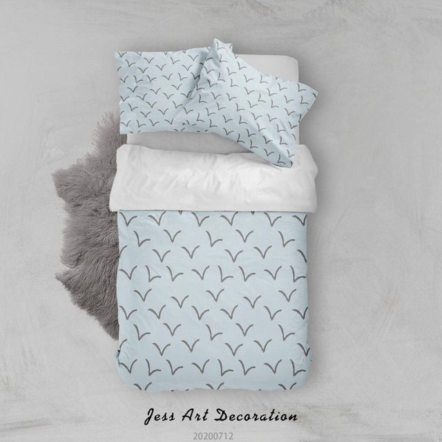 3D fresco abstracto pájaro patrón funda de edredón juego de ropa de cama funda nórdica