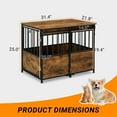 thumbnail image 3 of Pefilos 31" Heavy Duty Dog Crate for Large and Medium Dogs, Decorative Dog House End Table, Dog Cage Kennel Furniture Indoor, Brown, 3 of 9