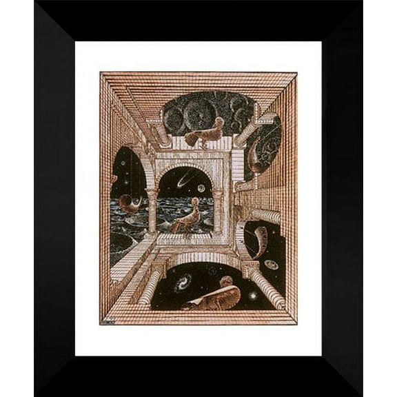 FrameToWall - Other World 15x18 Framed Art Print by M.C. Escher