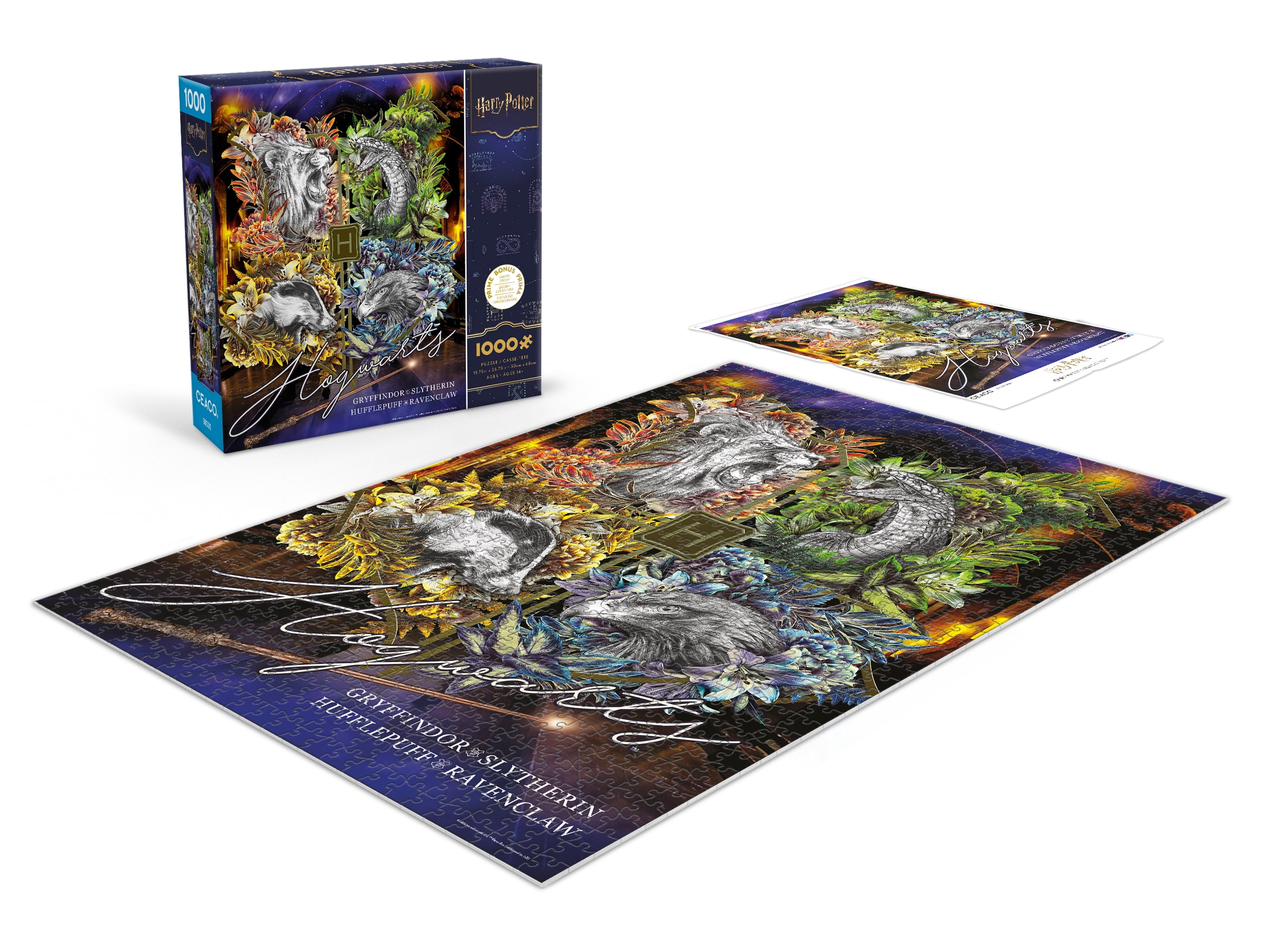 Ceaco Harry Potter Hogwarts Crest and Houses 1000-Piece Interlocking Jigsaw Puzzle for Children Ages 14+