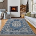 thumbnail image 4 of Modern Abstract Area Rug 8x10FT - Stain Resistant & Non-Slip Living Room Carpet, Blue, 4 of 14