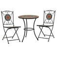 thumbnail image 1 of vidaXL 3 Piece Mosaic Bistro Set Ceramic Tile Orange/Grey, 1 of 5