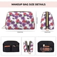 thumbnail image 2 of Pink purple peonies Makeup Bag, Large Capacity Travel Cosmetic Bag for Women Girls- Travel Toiletry Bag Leather Portable Waterproof Makeup Case Organizer with Handle, 2 of 4