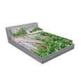thumbnail image 2 of Ambesonne Rural Fitted Sheet & Pillow Sham Set, Summer Themed Backyard Image, Full, Pale Brown and Green, 2 of 2