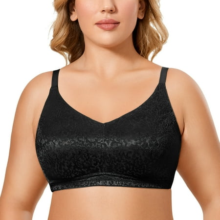 

DELIMIRA Women s Wireless Seamless Bra Plus Size Full Coverage Unlined Bralette