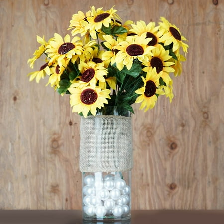 Yellow Sunflower Flowers (BalsaCircle Yellow 70 Silk Sunflowers - Artificial Flowers for Wedding Party Home Centerpieces Arrangements)