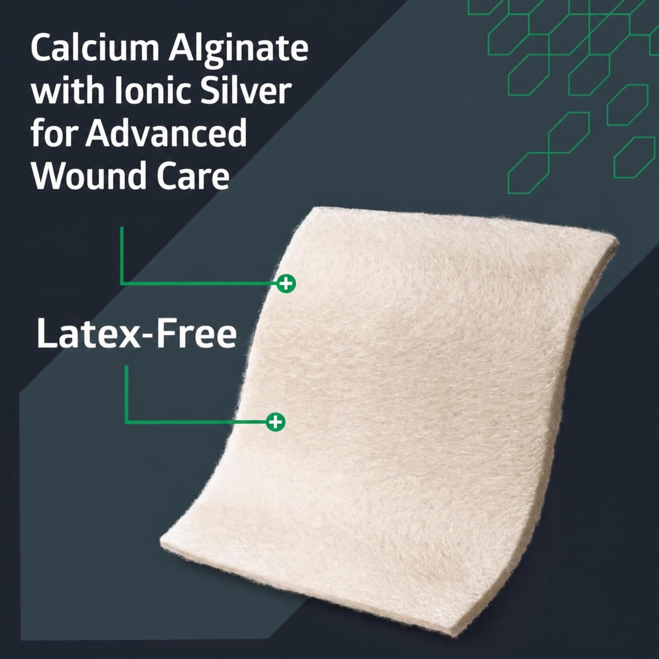 Medline Maxorb II Antibacterial Silver Alginate Wound Dressing, 2 in x 2 in, 3 Count