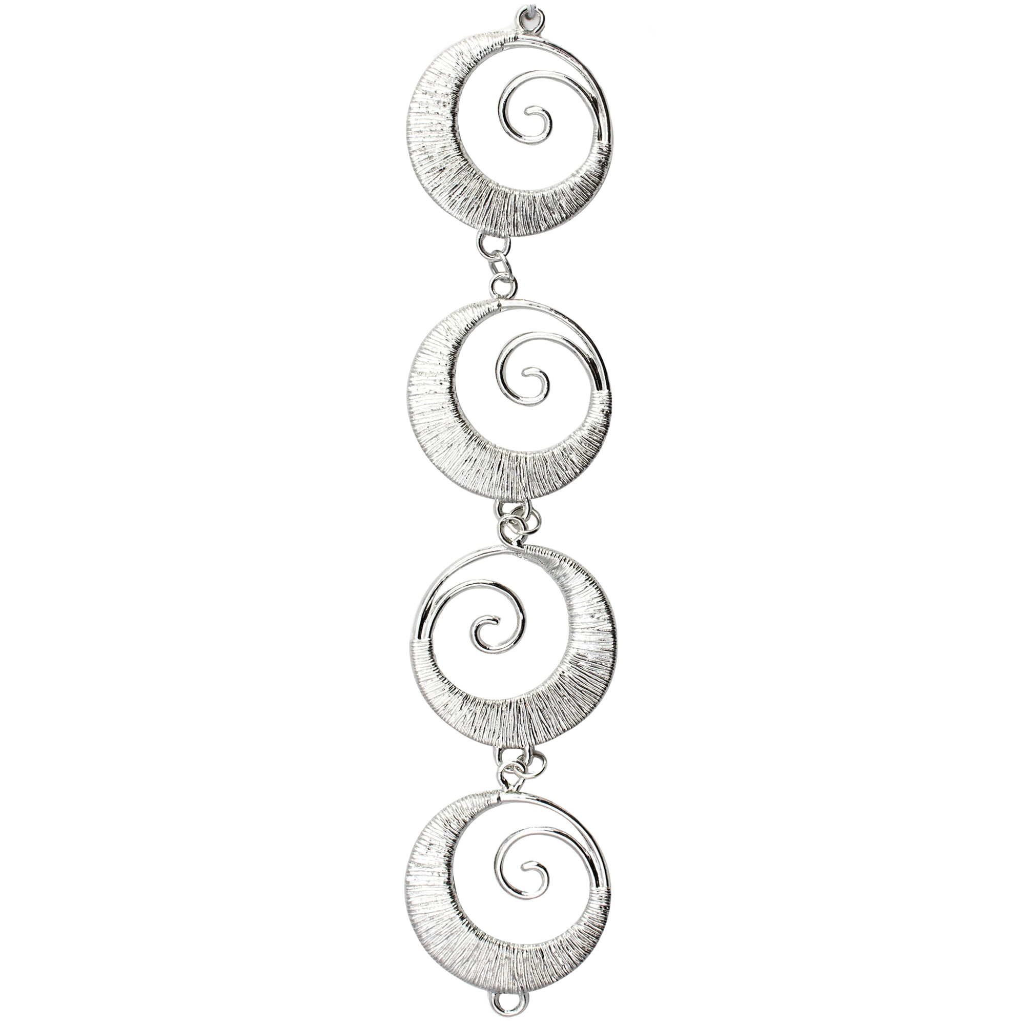 Cousin DIY Metal Crescent Moon Swirl Connector Accent, Set of 4, Silver Finish