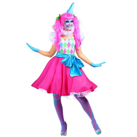 Cotton Candy Clown Womens Costume