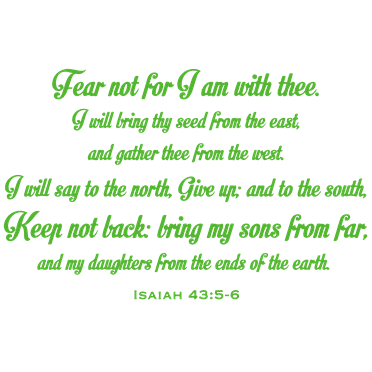 isaiah 43:5-6 Fear not for I am with thee. I will… Vinyl Decal Sticker Quote - Small - Lime Green
