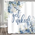 thumbnail image 2 of Get Naked Shower Curtain, Watercolor Plant Leaves Decor Waterproof Fabric Shower Curtain Set with Hooks, Blue Eucalyptus Decorative Botanical Shower Curtain 72x72 Inch, 2 of 6
