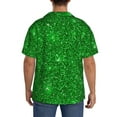 thumbnail image 5 of Fotbe Green Glitter print Short Sleeve Button Down Shirts for Men Casual Summer Beach Wrinkle Free Shirt-3X-Large, 5 of 7
