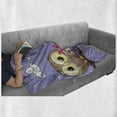 thumbnail image 6 of Bird Soft Flannel Fleece Blanket, Cartoon Style Owl Bird Family Mother Father Daughter Son Sitting on a Branch, Cozy Plush for Indoor and Outdoor Use, 70" x 90", Lavender and Brown, by Ambesonne, 6 of 6