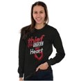 thumbnail image 3 of Thief Stole My Heart Valentines Day Women's Long Sleeve T Shirt Brisco Brands S, 3 of 6