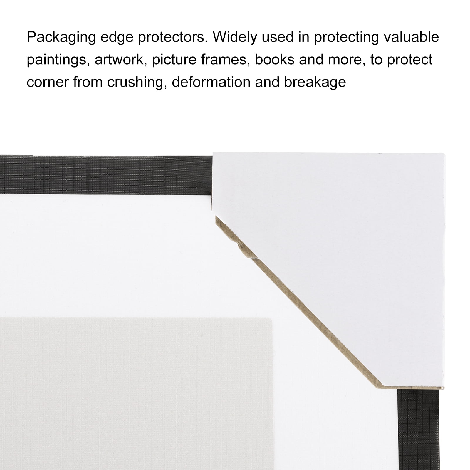 Uxcell 60 Pack Adjustable Cardboard Corner Protector, Cardboard Edges Protector 9.5x9.5cm Fits 1, 1.5 and 2 Inch White