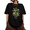 Black, variant on Honeysuckle Bee Botanical Sketch Short Sleeve Graphic Tee for Women