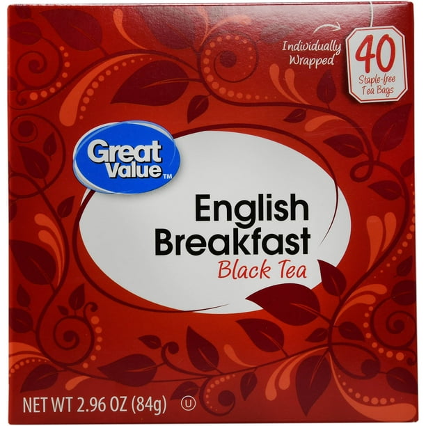 Great Value English Breakfast Black Tea, 2.96 oz, 40 Count - Walmart