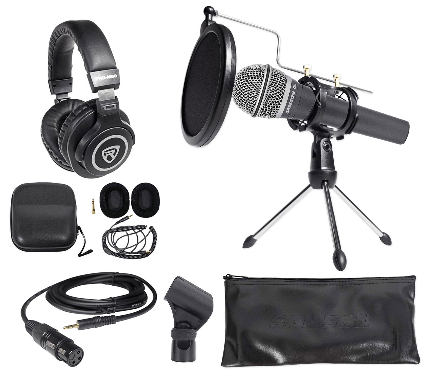 Samson Q8X PC Podcasting Podcast Streaming Bundle w/ Microphone+Stand ...