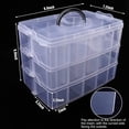 thumbnail image 2 of Caja contenedora de almacenamiento apilable de 3 niveles con 30 compartimentos, caja organizadora de plástico para artes y manualidades, juguetes, cuentas fusibles, cintas Washi, 9,5 x 6,5 x 7,2, 2 of 6