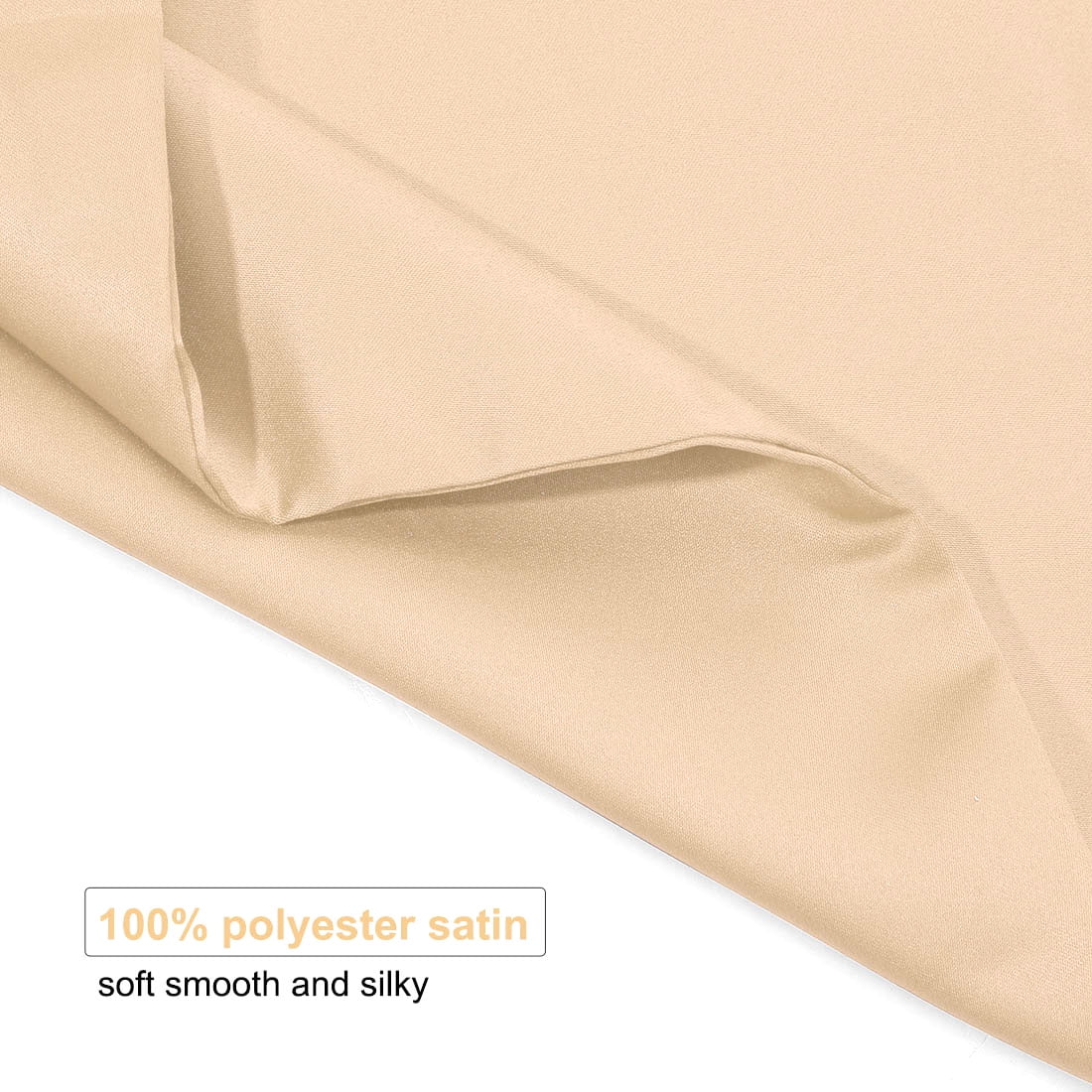 Unique Bargains 2 Pack Silky Satin Pillow Cover Cases Champagne 21" x 31"