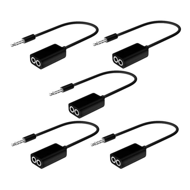 Divisor De Audio 3.5 Mm 2 En 1 – Adaptador Para 2 Auriculares – Compatible Con Móviles, PC, Tablets – Forma En U, Portátil