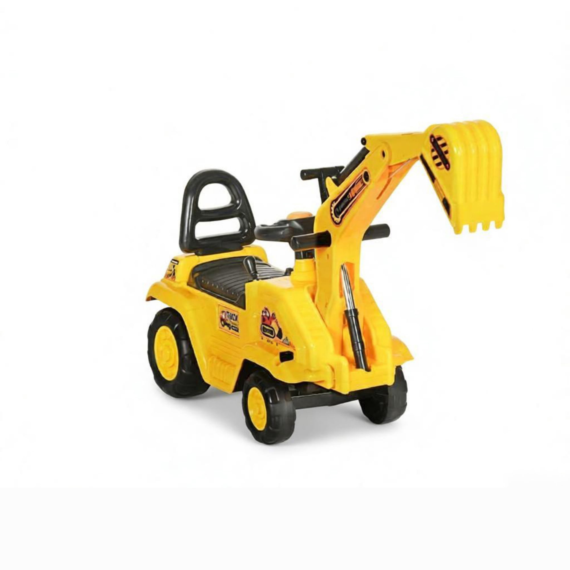 Kids Excavator Ride On with Pull Cart and Horn for Ages 18-48 Months