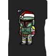 thumbnail image 2 of Girl's Star Wars Boba Fett Santa Hat Cartoon Graphic Tee Black Small, 2 of 4