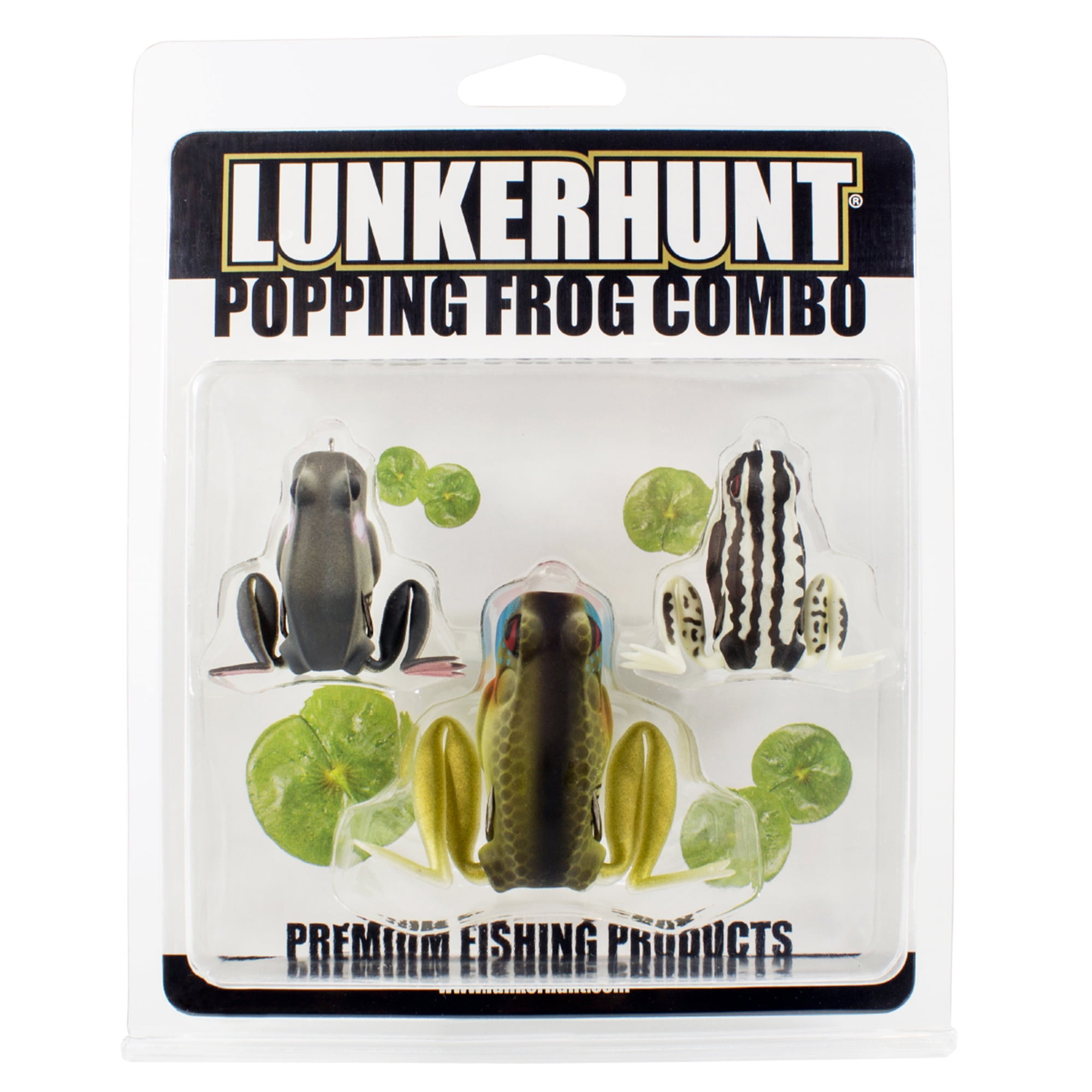 Lunkerhunt Popping Frog Combo 3pk - Topwater Assortment,Soft Baits,Fishing Lures