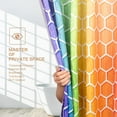 thumbnail image 5 of Colored Geometric Shower Curtain, Rainbow Shower Curtain for Bathroom with 12 Hooks, Polyester Textured Fabric Washable Shower Curtains Sets Decorative Waterproof Kids Bath Curtain, Rainbow, 5 of 6