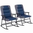thumbnail image 3 of Outsunny 2 Piece Oversized Folding Rocking Camping Chair Set, Padded Outdoor Rockers with High Back, Armrests for Porch, Garden, Balcony, Navy Blue, 3 of 10