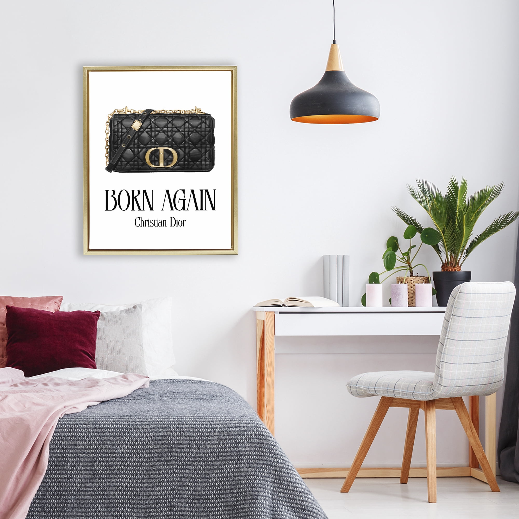 Stupell Industries Born Again Christian Bag Gold Framed Floater Canvas Wall Art, design by Ziwei Li