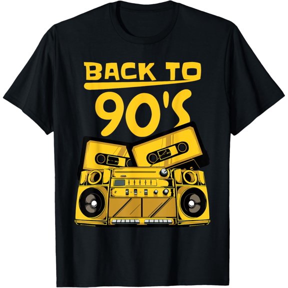Men's Women's Kids Vintage Retro Back To 90's Graphic Design T-Shirt men and women can wear, black, white, gifts