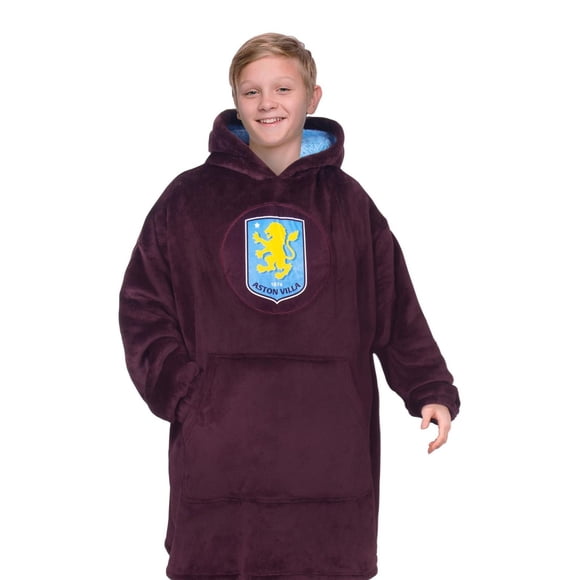 Aston Villa FC Boys/Girls Crest Oversized Hoodie Blanket