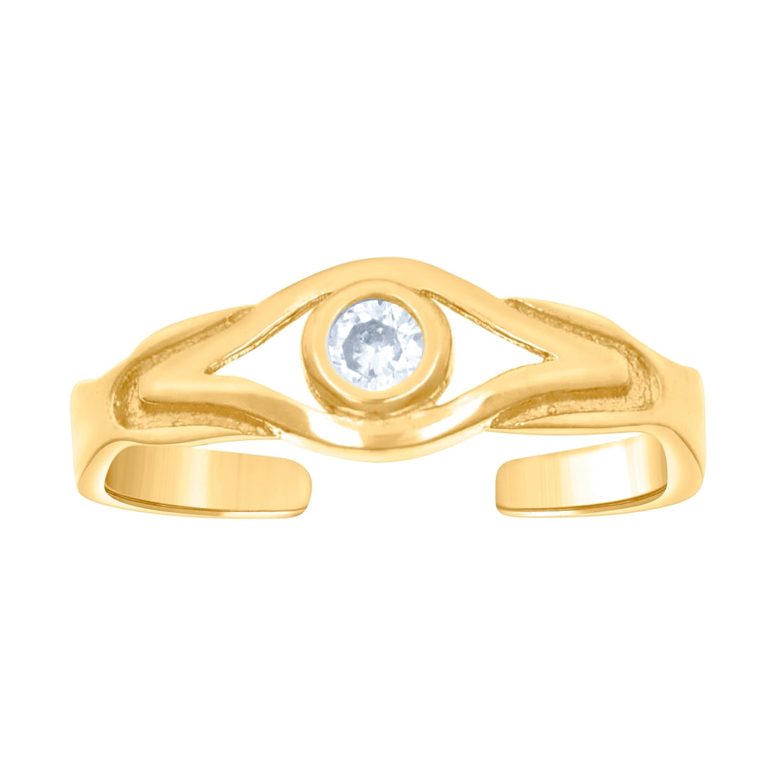 10k Yellow Gold Womens Cubic Zirconia Evil Eye Good Luck toe ring 4.9x2.5mm Wide toe ring for Women