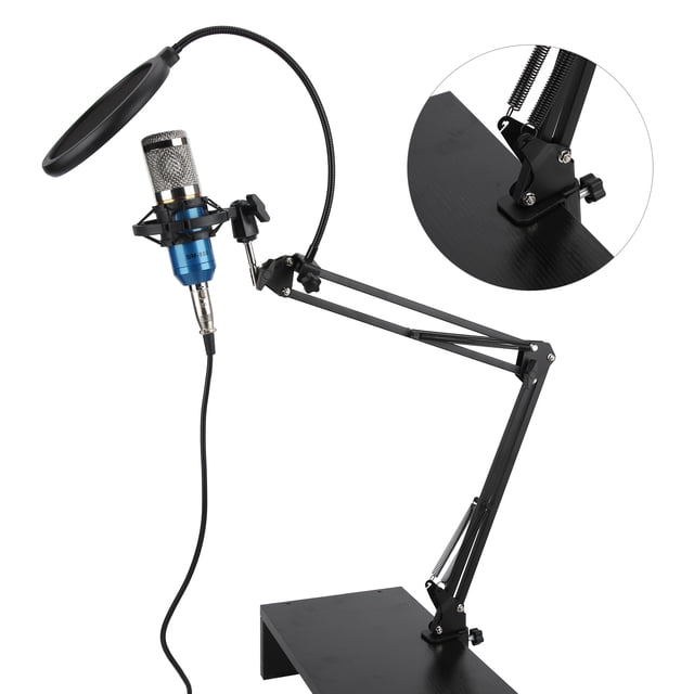 Kit Microphone à Condensateur USB, Micro Directionnel avec Microphone à Condensateur à Bras Flexible pour PC de Bureau pour Ordinateur Portable pour Ordinateur Portable