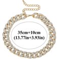 thumbnail image 3 of Gargantilla de cadena de eslabones cubanos Yashi Cool Curb con diamantes de imitación unisex estilo hip hop, 3 of 4