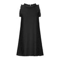 thumbnail image 5 of Wycnly Dresses for Women Casual Plus Size Loose Cotton Linen Tank Mini Sundress Round Neck Sleeveless Solid Summer Short Formal Dress Black XXXL, 5 of 6