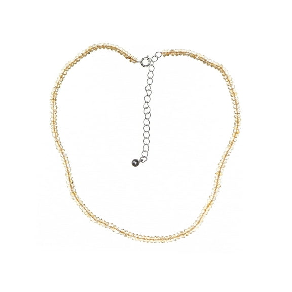 LTC Designs Citrine Rondelle Choker Necklace with Spring Ring Clasp, 14"  3" extender, for Adults