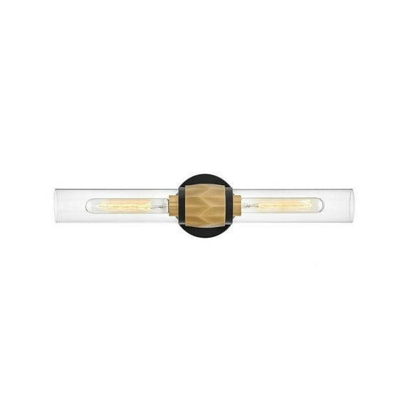 20W 2 Led Bathroom Light Fixture-5 inches Tall and 22 inches Wide-Black/Heritage Brass Finish Bailey Street Home 81-Bel-4948534