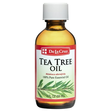 De La Cruz Tea Tree Oil - 100% Pure Tea Tree Essential Oil - Steam Distilled Tea Tree Oil for Aromatherapy - 2 FL OZ (59 mL)