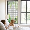 thumbnail image 2 of Spring Leaves Window Privacy Film, Pastoral Garden Botanical Gray Plaid Static Cling UV Sun Blocking Tint Film Heat Control Windows Films for Bedroom Bathroom, Window Stickers 23.6"x59", 2 of 7