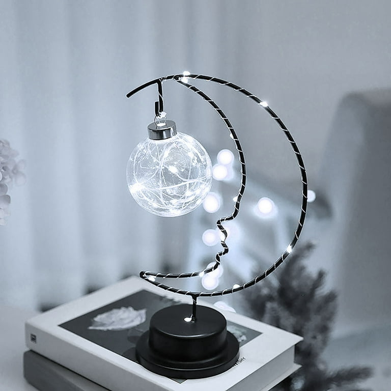 LED Moon Light Table Lamp Night Light LED Ball Bedroom Decoration Table Lamp Battery Operated Bedroom Light Night Magic Moon Night Light Starry Night