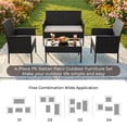 thumbnail image 3 of Gasee 4PCS Patio Rattan Conversation Furniture Set Outdoor Black/Beige Cushion, 3 of 8