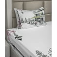 thumbnail image 2 of Ambesonne Sketch Fitted & Top Sheet Set with Sham, Parisian Patio, Charcoal Grey and White, 2 of 4