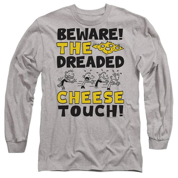 Diary of a Wimpy Kid Beware of The Cheese Touch Unisex Adult Long-Sleeve T Shirt (Small) Athletic Heather