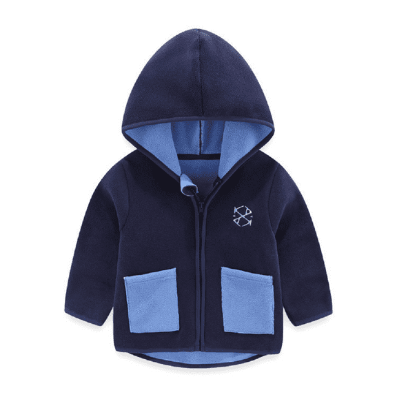 XBASW Toddler Baby Fleece Hooded Jacket Boys Girls Elastic Thick Coats Spring Autumn Zipper Top for Kids 2-10T